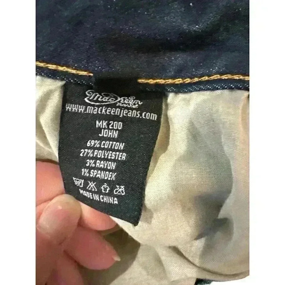 Mac Keen Men's Distressed Colorful Graffiti Jeans Dark Wash Size 34, Pre-Owned - Picture 12 of 13